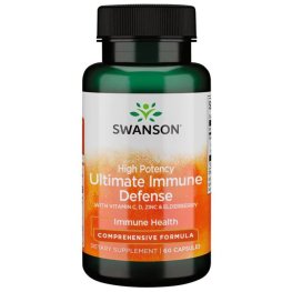 SWANSON High Potency Ultimate Immune Defense with C, D, Zinc & Elderberry 60 Caps maisto priedas