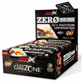 AMIX Low-Carb ZeroHero® Protein Bar 15x65g, Vanilla Almond sportinė mityba