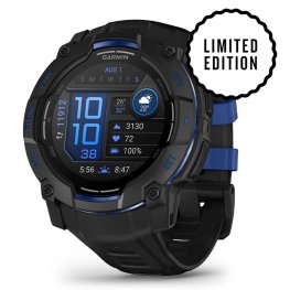 GARMIN Instinct 3 – 50 mm, Supernova Edition, AMOLED, Black / Bolt blue sportinis laikrodis