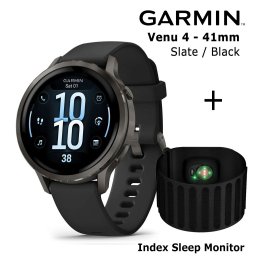 GARMIN Venu 4 - 41mm, Slate with Black + Index Sleep Monitor Спортивные часы