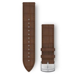 GARMIN Quick Release Band 20mm, Dark Brown Embossed Italian Leather with Silver Hardware priedas