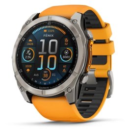GARMIN Fenix 8 51 mm, AMOLED, Sapphire Titanium with Spark Orange/Graphite Silicone Band Спортивные часы