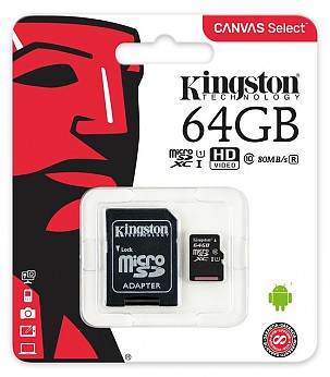 KINGSTON MEMORY MICRO SDXC 64GB UHS-I atminties kortelė