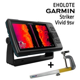 GARMIN STRIKER VIVID 9SV WITH GT52HW-TM TRANSDUCER + SONAR MOUNT echolotas