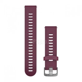 GARMIN Quick Release Band 20mm, Berry Silicone Band with Stainless Steel Hardware