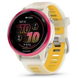 GARMIN Forerunner 570 - 42mm, Raspberry Aluminium with Translucent Bone/Mango Band sportinis laikrodis