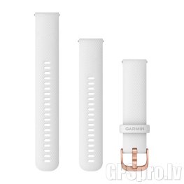 GARMIN Quick Release Band 20mm, White with Rose Gold Hardware