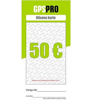 GPSPRO Dāvanu Karte 50 Euro vērtībā вovanų kortelė