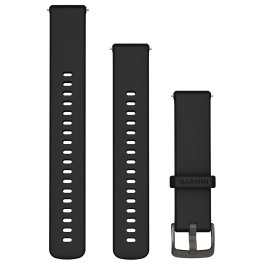 GARMIN Quick Release Band 18mm, Black Silicone with Slate Hardwar