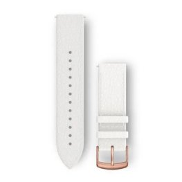 GARMIN Quick Release Band 20mm, White Italian Leather with 18K Rose Gold PVD Hardware priedas