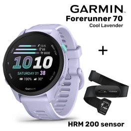 GARMIN Forerunner 70, Cool Lavender + HRM 200 Sensor sportinis laikrodis