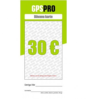 GPSPRO Dāvanu Karte 30 Euro vērtībā вovanų kortelė