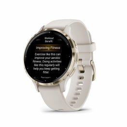 GARMIN Venu 3S, Ivory + Soft Gold sportinis laikrodis