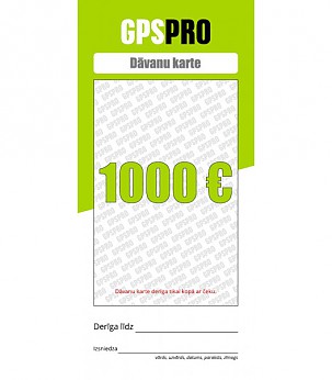 GPSPRO Dāvanu Karte 1000 Euro vērtībā вovanų kortelė