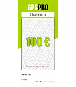 GPSPRO Dāvanu Karte 100 Euro vērtībā вovanų kortelė