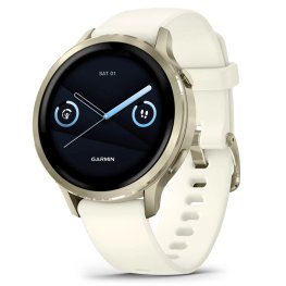 GARMIN Venu 4 - 41mm, Lunar Gold with Bone Silicone Band sportinis laikrodis
