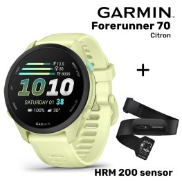 GARMIN Forerunner 70, Citron + HRM 200 Sensor sportinis laikrodis