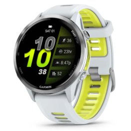 GARMIN Forerunner 970, Titanium, Whitestone Case, Whitestone/Translucent Amp Yellow Band Спортивные часы