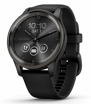 GARMIN Vivomove Trend Slate Stainless Steel with Black Case and Silicone Band sportinis laikrodis