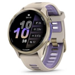 GARMIN Forerunner 970, Soft Gold Titanium, French Gray Case, French Gray/Translucent Indigo Band Спортивные часы