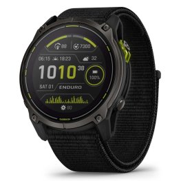 GARMIN Enduro 3 – 51 mm, Solar, Sapphire Carbon Gray DLC Titanium with Black UltraFit Nylon Strap sportinis laikrodis