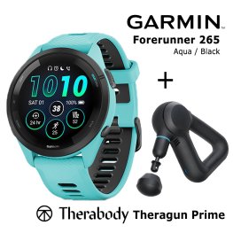 GARMIN Forerunner 265 Aqua, Black + Theragun Prime sportinis laikrodis
