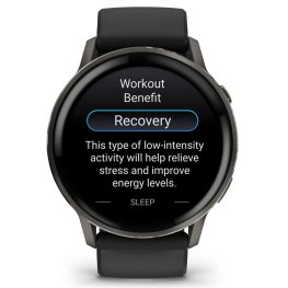 GARMIN Venu 4 - 45mm, Slate with Black Silicone Band sportinis laikrodis