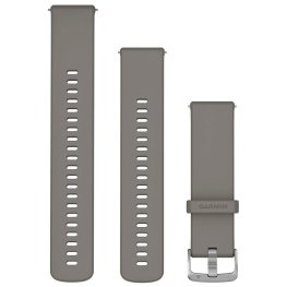 GARMIN Quick Release Band 22mm, Silver Gray Silicone with Silver Hardware
