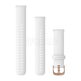 GARMIN Quick Release Band 18mm, White with Rose Gold Hardware