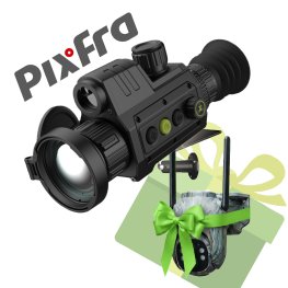 PIXFRA CHIRON C650LRF 640x512 50mm 1x-8x 50Hz Wi-Fi + gift Huntop E50 trail camera termovizoriai taikiklis