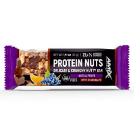 AMIX Protein Nuts Crunchy Nutty Bar 40g, Nuts & Fruits sportinė mityba