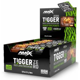 AMIX TiggerZero Multi-Layer Protein Bar 20x60g, Dark Chocolate & Caramel sportinė mityba