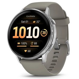 GARMIN Venu 4 - 45mm, Silver with Silver Gray Silicone Band sportinis laikrodis