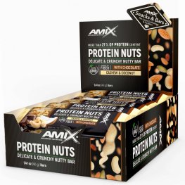 AMIX Protein Nuts Crunchy Nutty Bar 20x40g, Cashew Coconut sportinė mityba