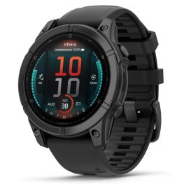 GARMIN Fenix E 47 mm, AMOLED, Slate Gray Steel with Black Silicone Band Спортивные часы