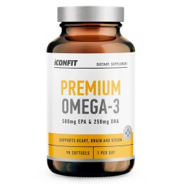 ICONFIT Omega 3 Premium, (EPA 500mg / DHA 250mg), N90 maisto priedas