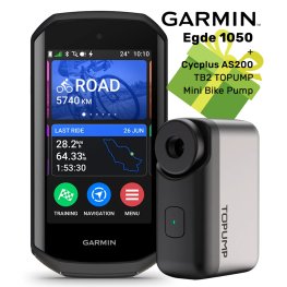 GARMIN Edge 1050 + Gift Cycplus AS200 TB2 TOPUMP Mini Bike Pump dviračio kompiuteris